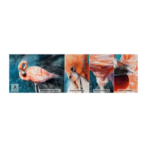Prøve Fototapet Premium Sand - Dekorativ af natur - Flamingo, Fugl, Natur - 100x30 cm