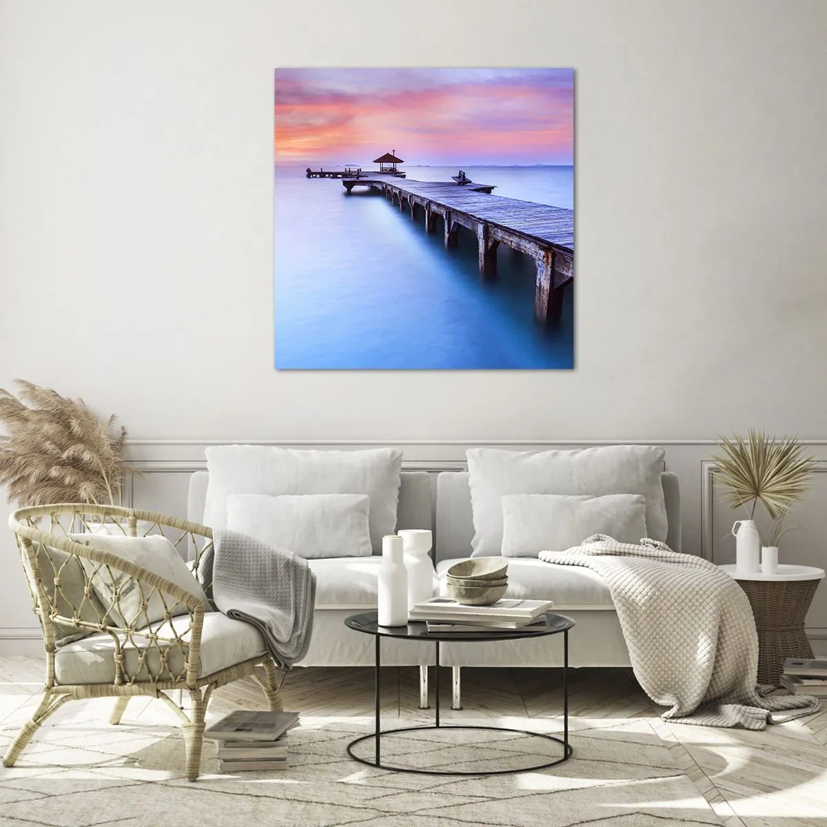 Billede på glas - Et hav af ro til horisonten - 60x60 cm