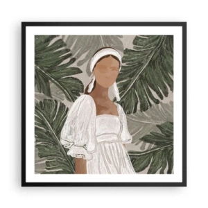 Plakat i sort ramme - Eksotisk portræt - 60x60 cm