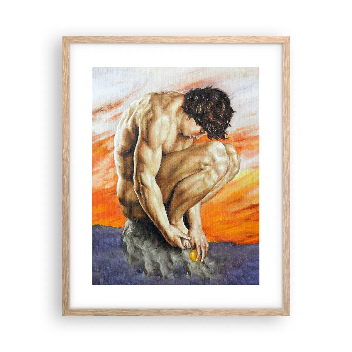 Plakat i ramme af lyst egetræ - Sænket i sig selv - 40x50 cm