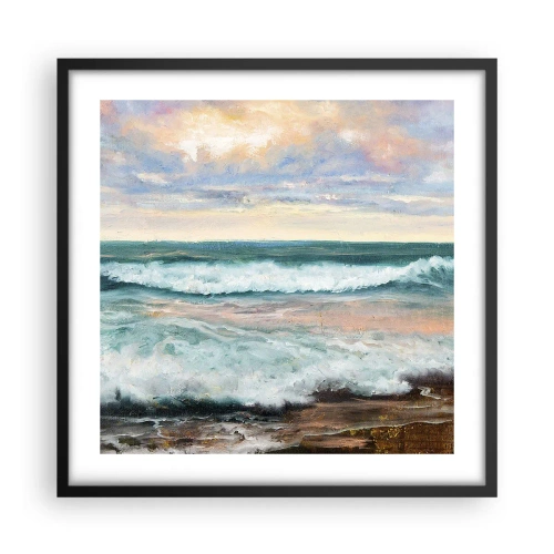 Plakat i sort ramme - Her vil du glatte din sjæl - 50x50 cm