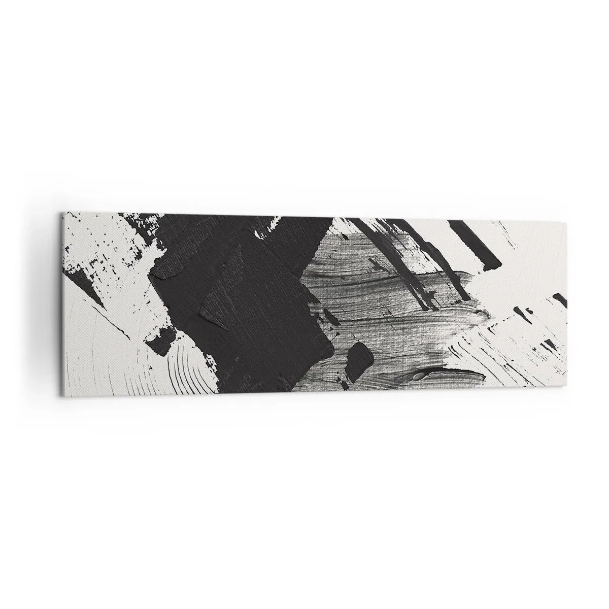 Lærredstryk - Billede på lærred - Abstraktion - det sortes udtryk - 160x50 cm