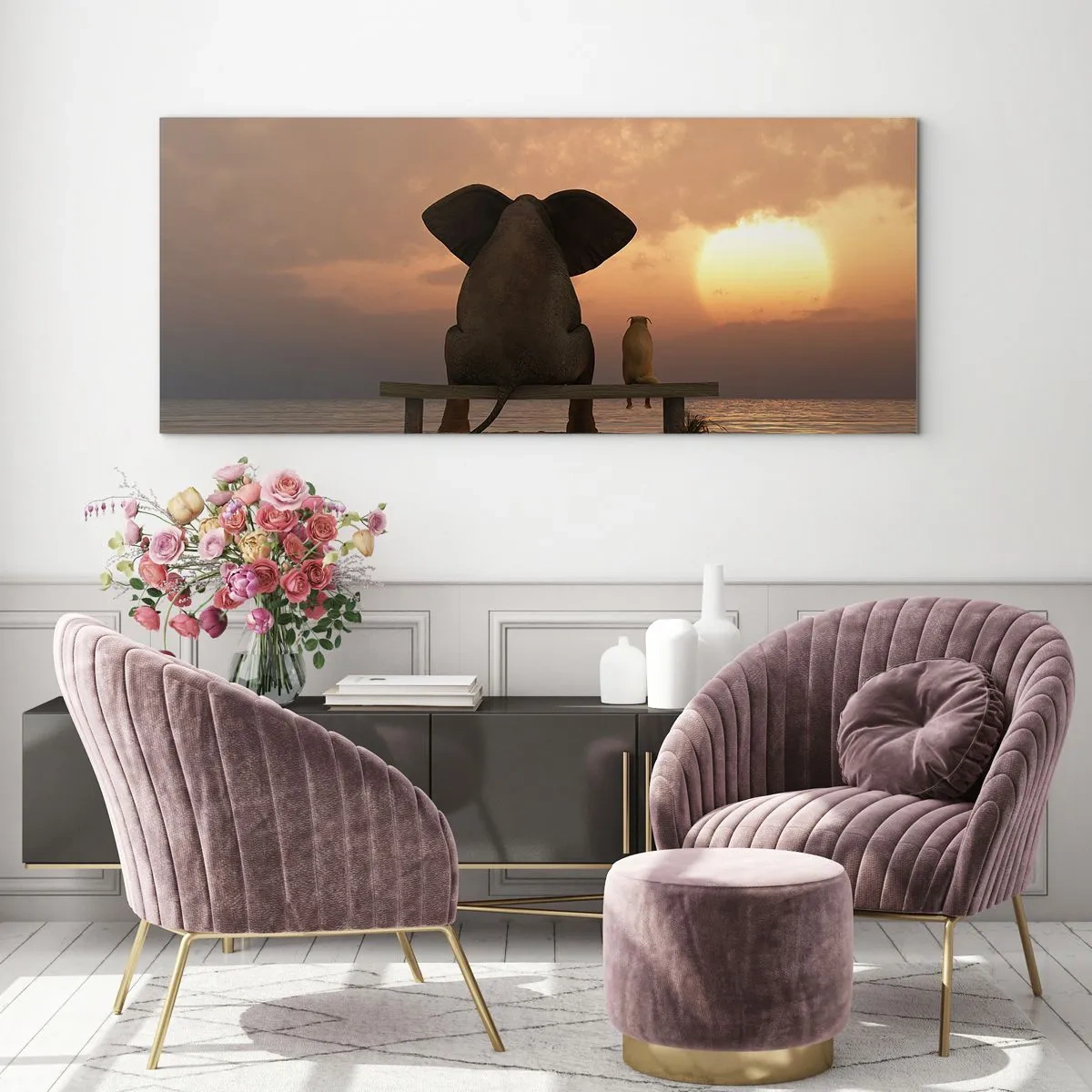 Billede på glas - Det er godt at være stille sammen - 120x50 cm