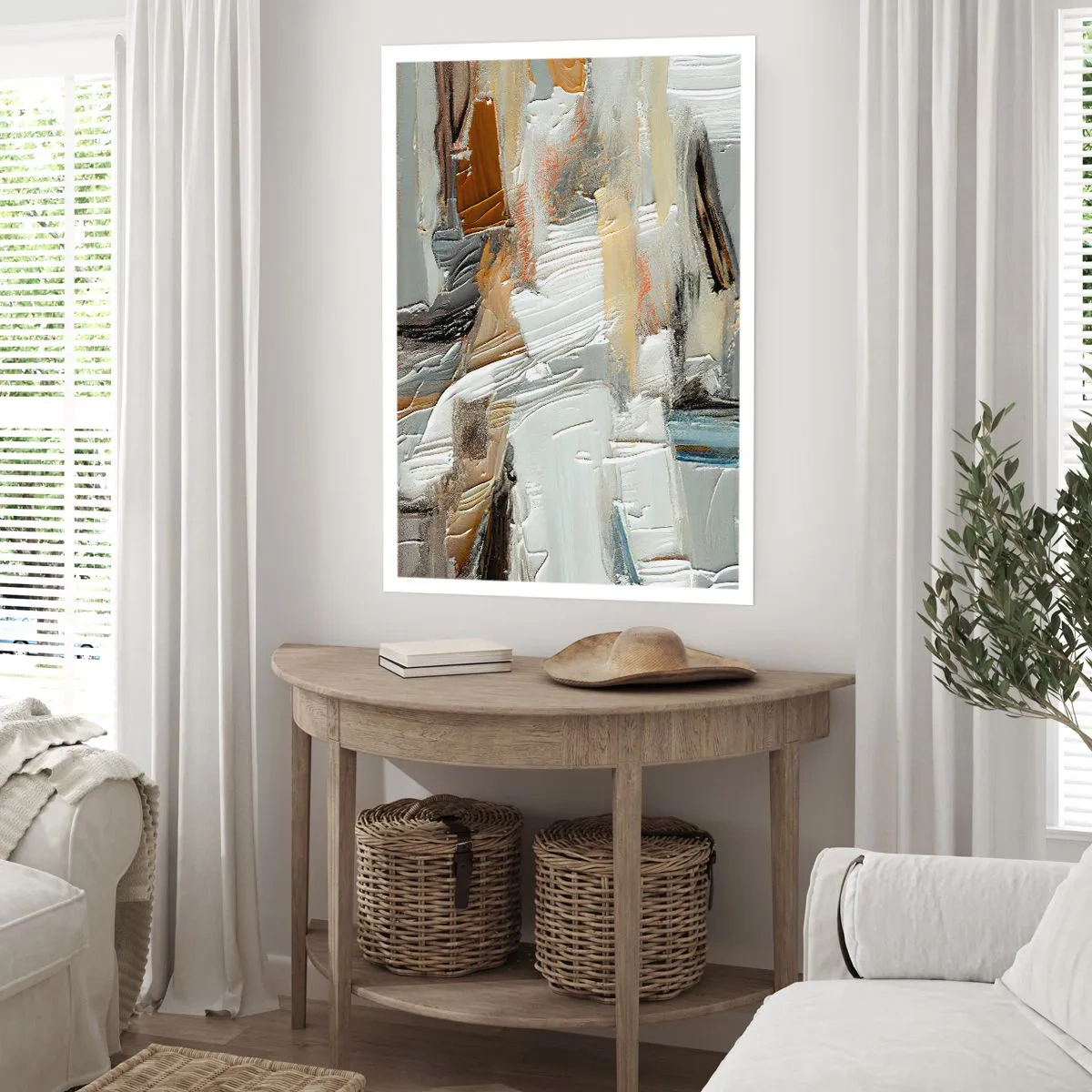 Plakat - Farverige lagdelinger - 40x50 cm