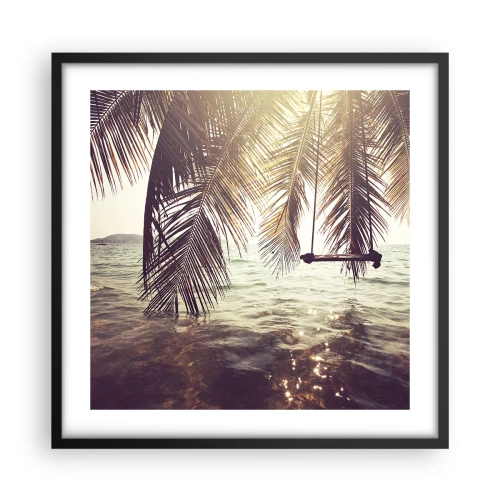 Plakat i sort ramme - Du kan svæve i skyerne efter behag - 50x50 cm