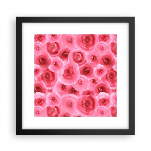 Plakat i sort ramme - Roser under og over - 30x30 cm