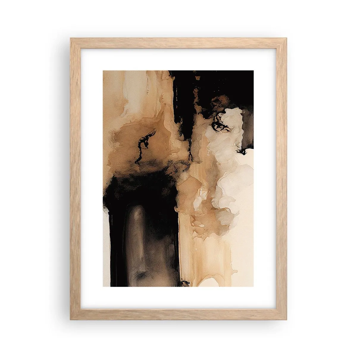 Plakat i ramme af lyst egetræ - En spændende abstraktion - 30x40 cm