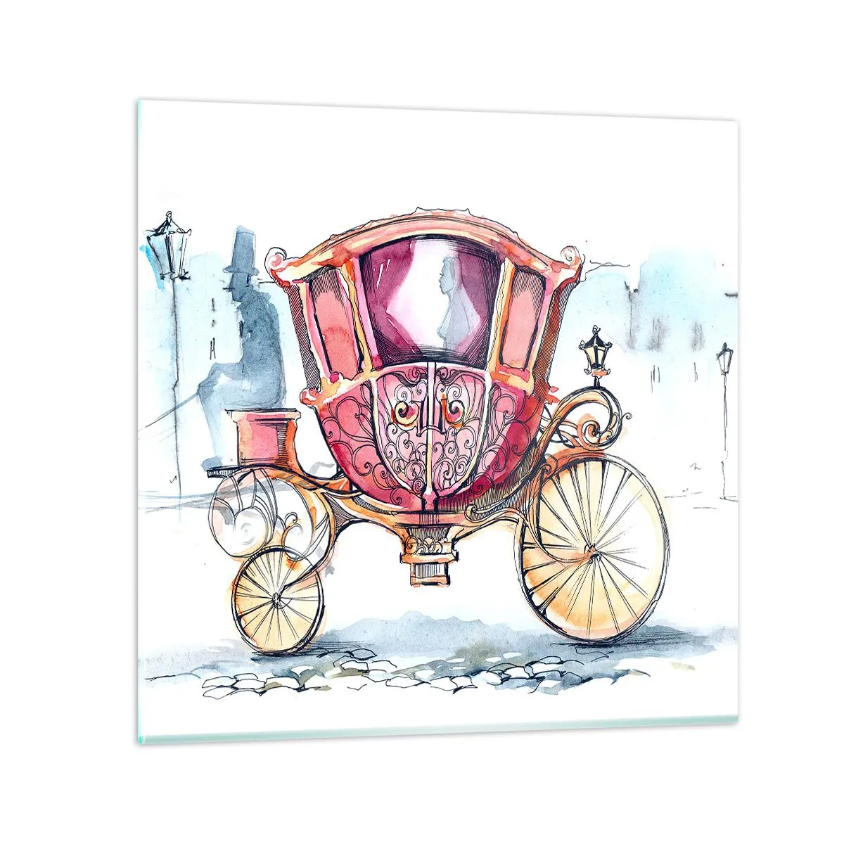 Billede på glas - Til brylluppet eller til ballet? - 70x70 cm