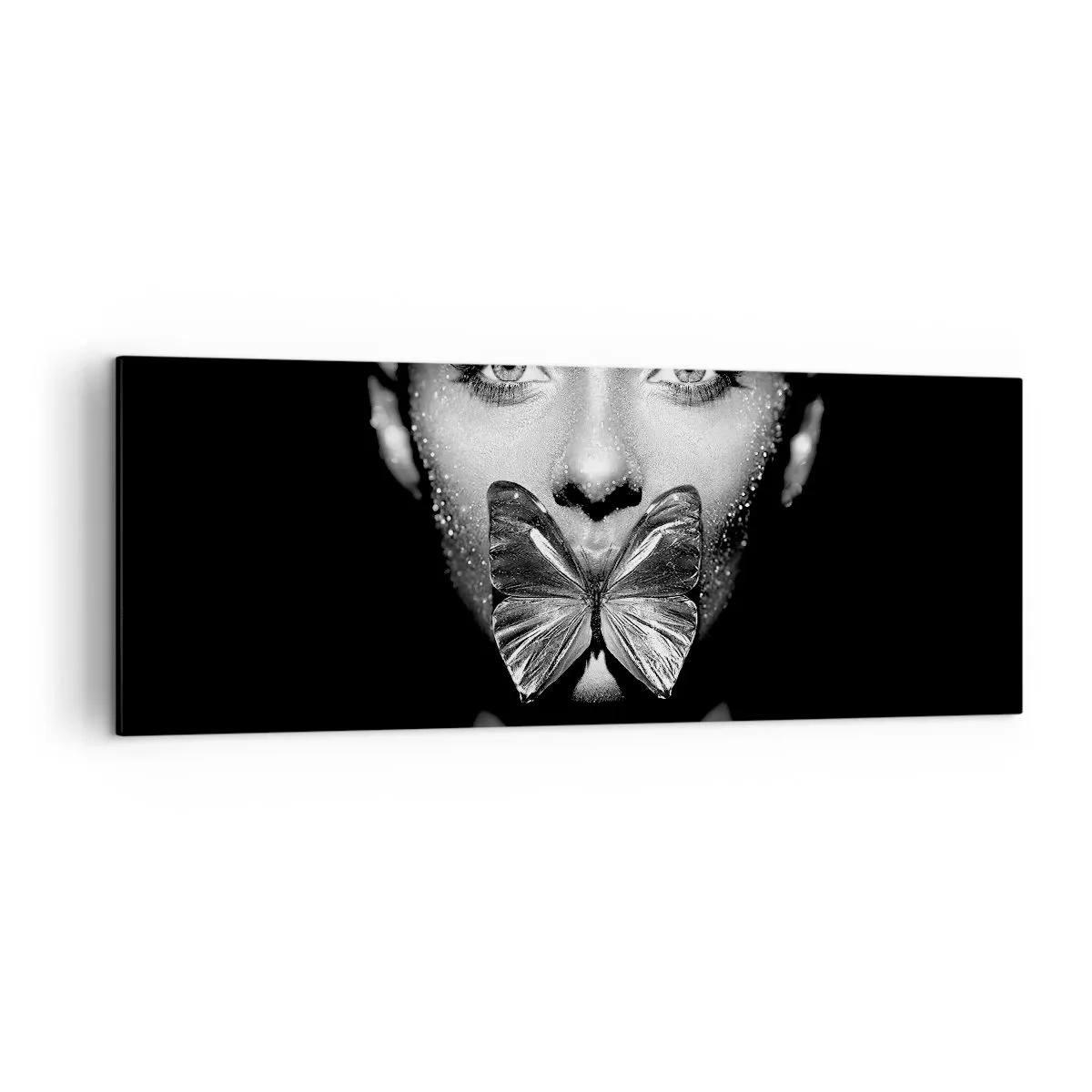 Lærredstryk - Billede på lærred - Sommerfuglekys - 140x50 cm