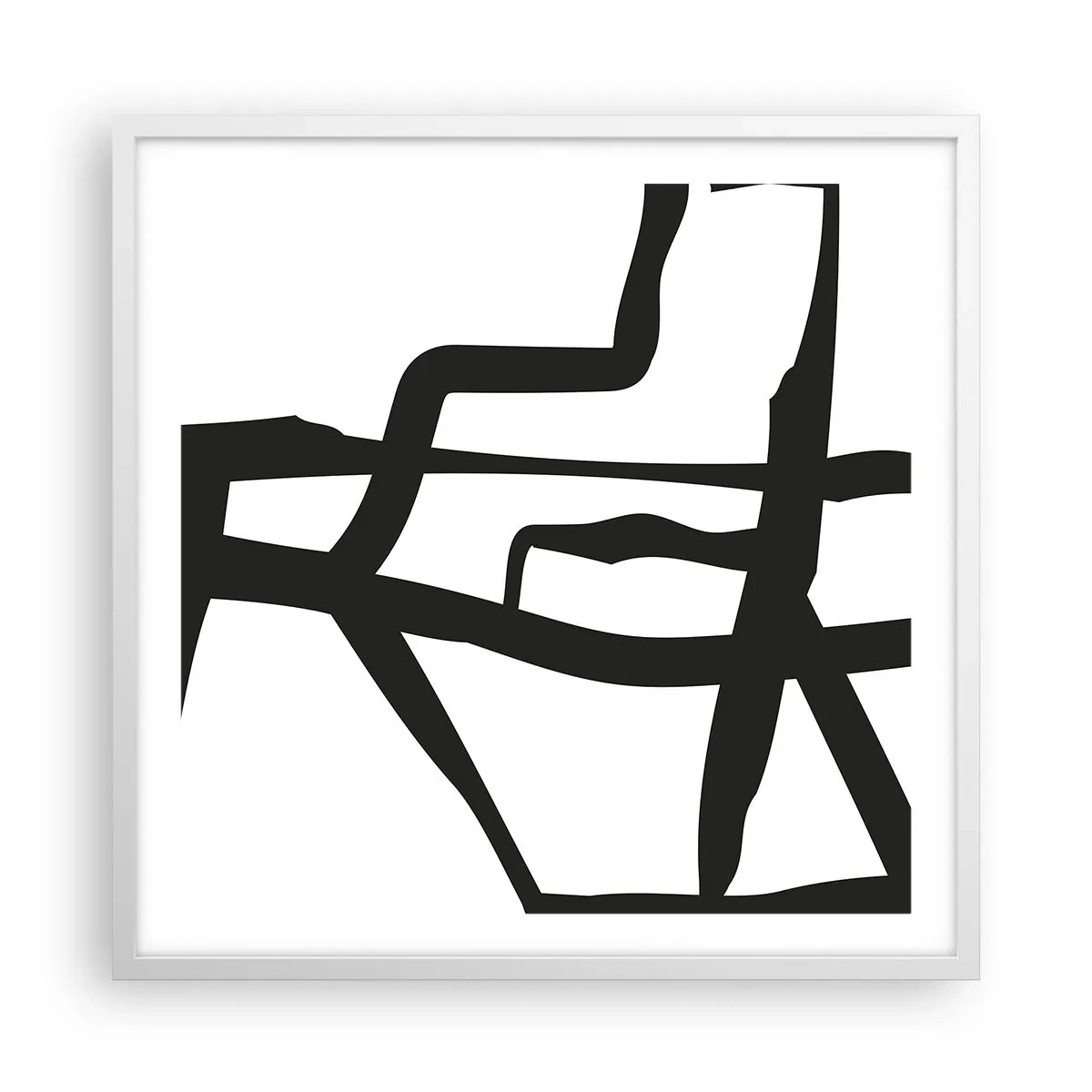 Plakat i hvid ramme - Sort og hvid konstruktion - 60x60 cm