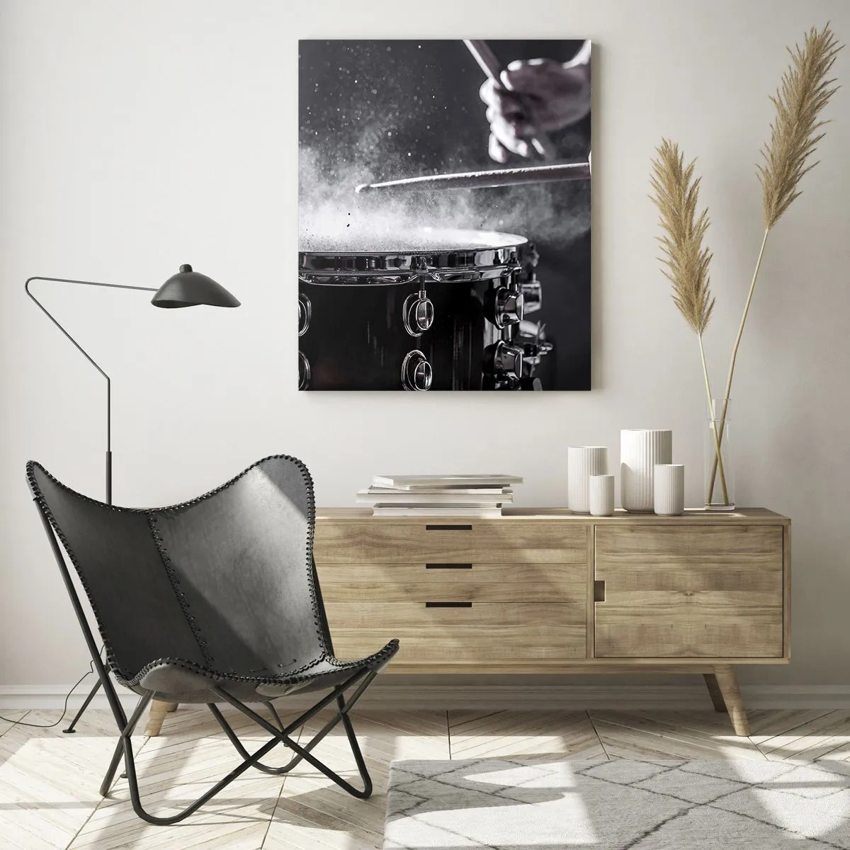 Billede på glas - Musikkens puls - 70x100 cm