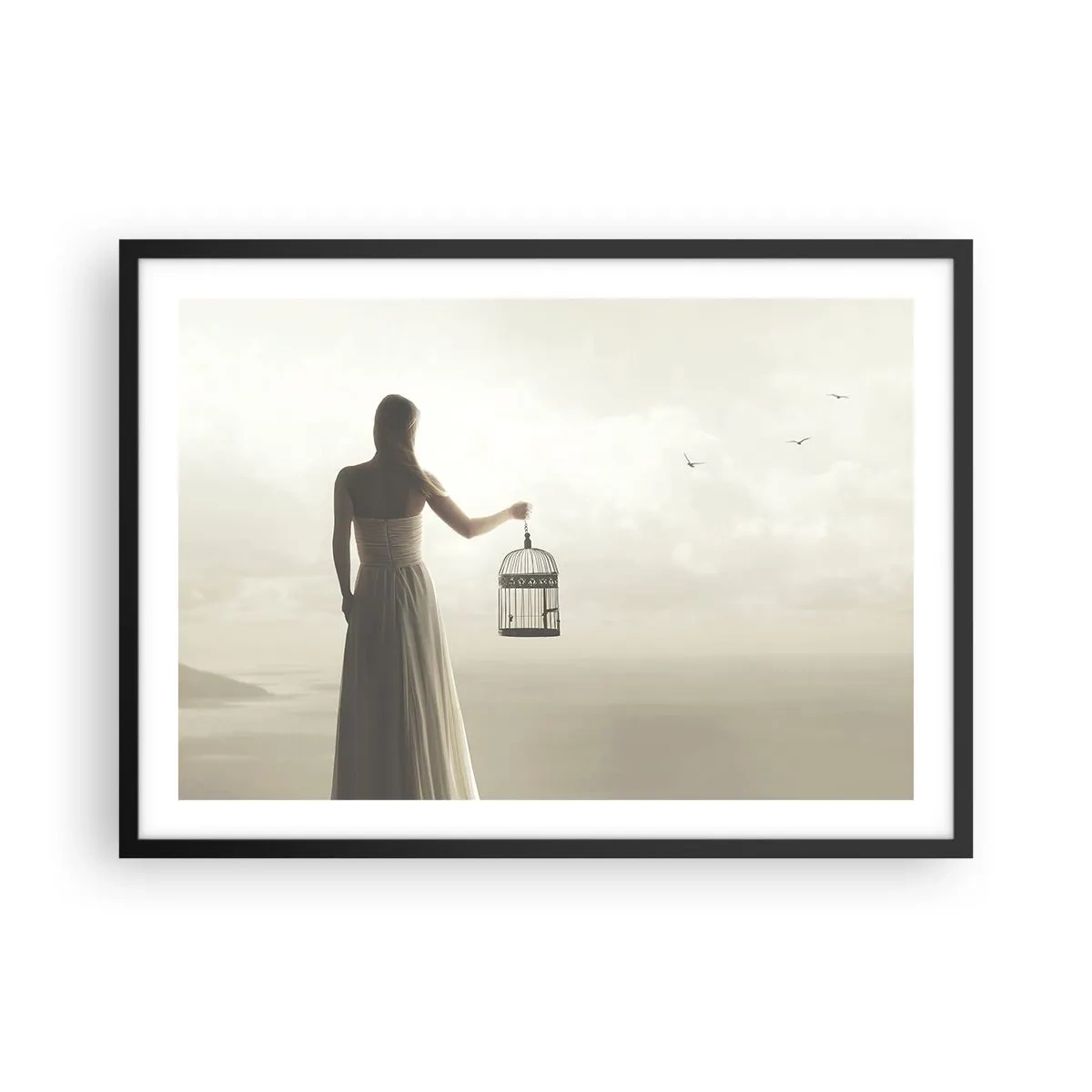 Plakat i sort ramme - Vær fri - 70x50 cm
