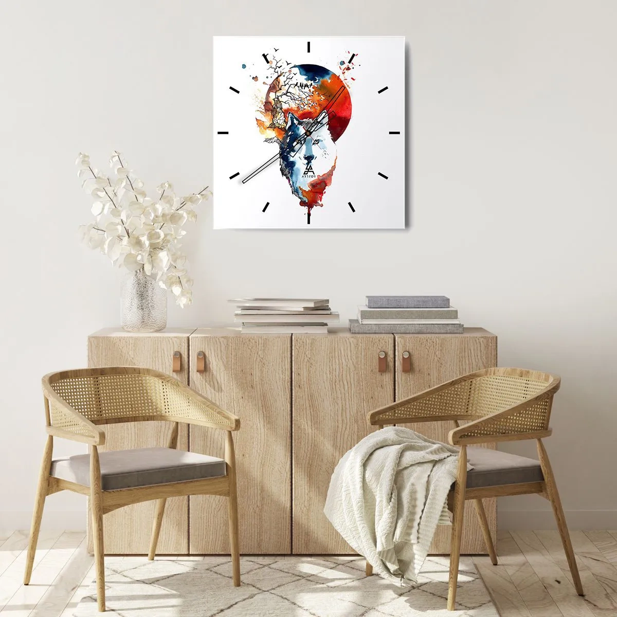 Vægur, Uret - Næse til næse med natten - 40x40 cm