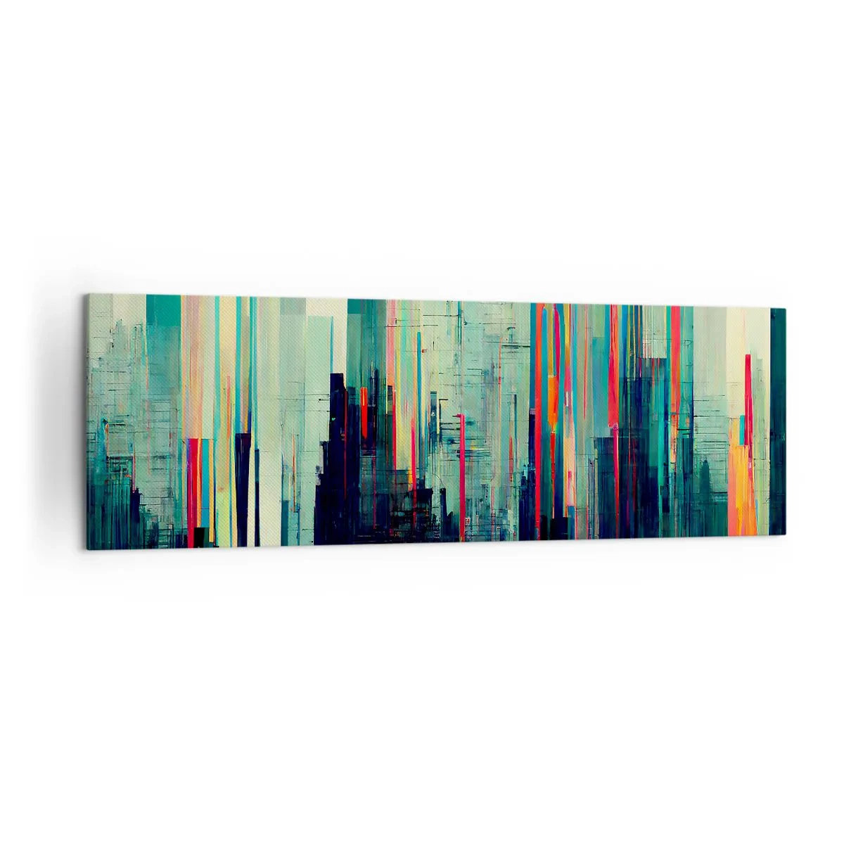 Lærredstryk - Billede på lærred - Futuristisk by - 160x50 cm