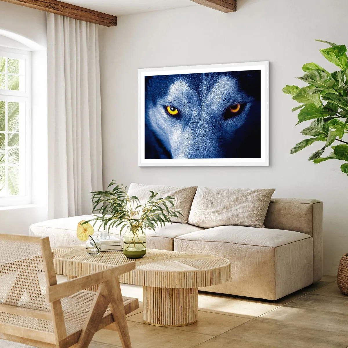 Plakat i hvid ramme - Et hypnotiserende udseende - 40x30 cm