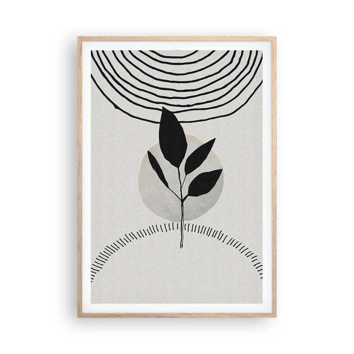 Plakat i ramme af lyst egetræ - Komposition: naturens ritualer - 70x100 cm