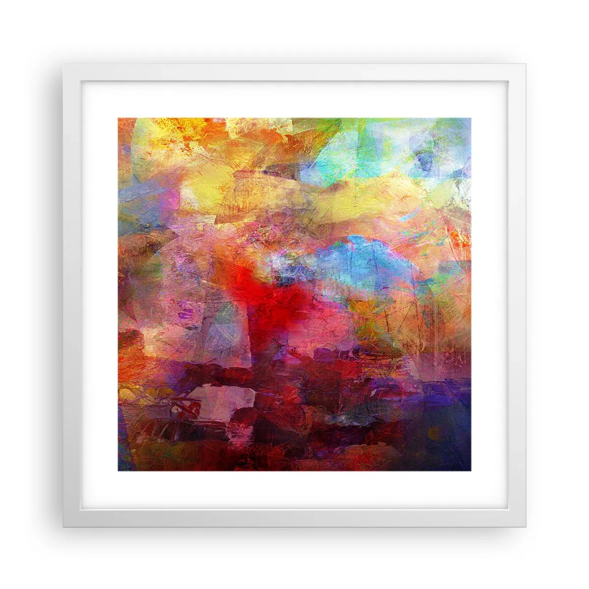 Plakat i hvid ramme - Et kig ind i regnbuen - 40x40 cm