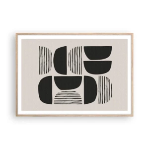 Plakat i ramme af lyst egetræ - Halvhjertede arrangementer - 100x70 cm