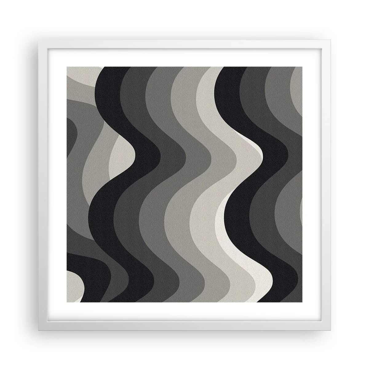 Plakat i hvid ramme - Bølge efter bølge - 50x50 cm