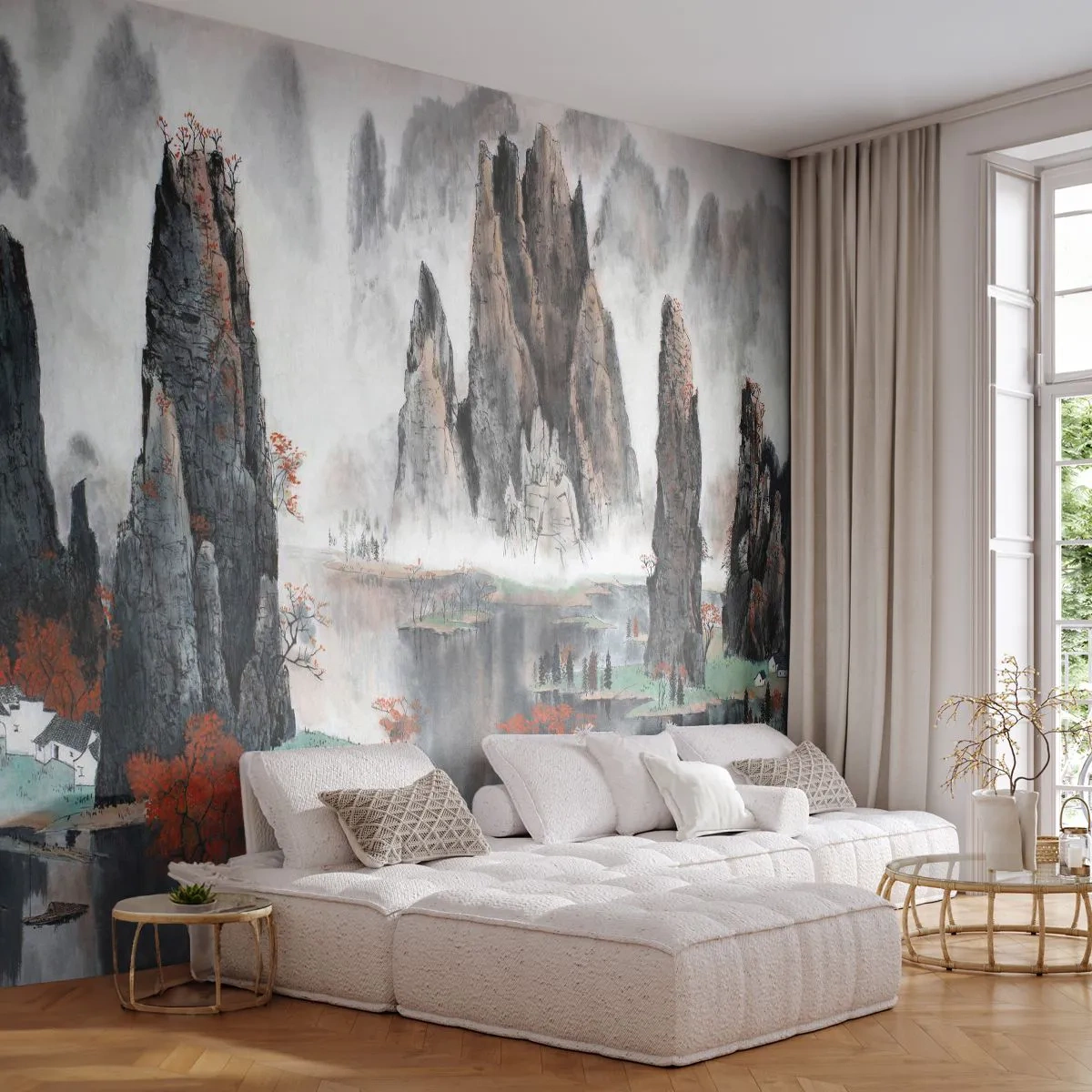 Fototapet Standard Eco - Stærke beskyttere - Abstraktion, Fantasi, Landskab - 250x175 cm