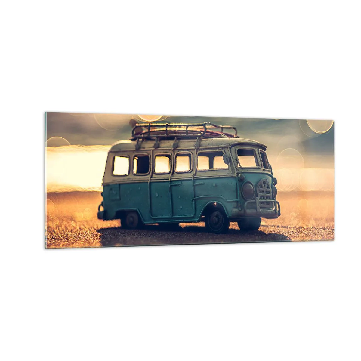 Billede på glas - Enden på idolerne: penge og arbejde - 100x40 cm