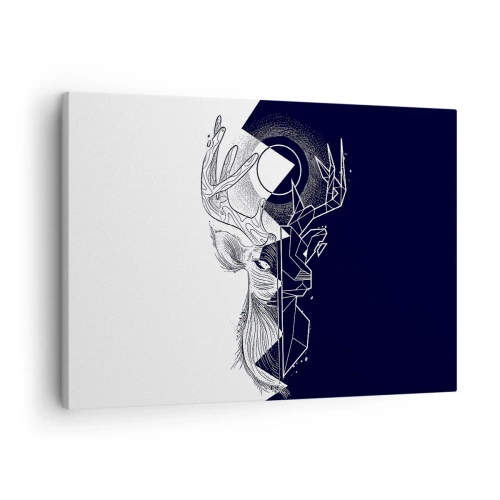 Lærredstryk - Billede på lærred - Geometri og natur i en symbolsk komposition - 70x50cm - Modsætningernes kamp og enhed - Moderne vægdekoration til stue og soveværelse ARTTOR