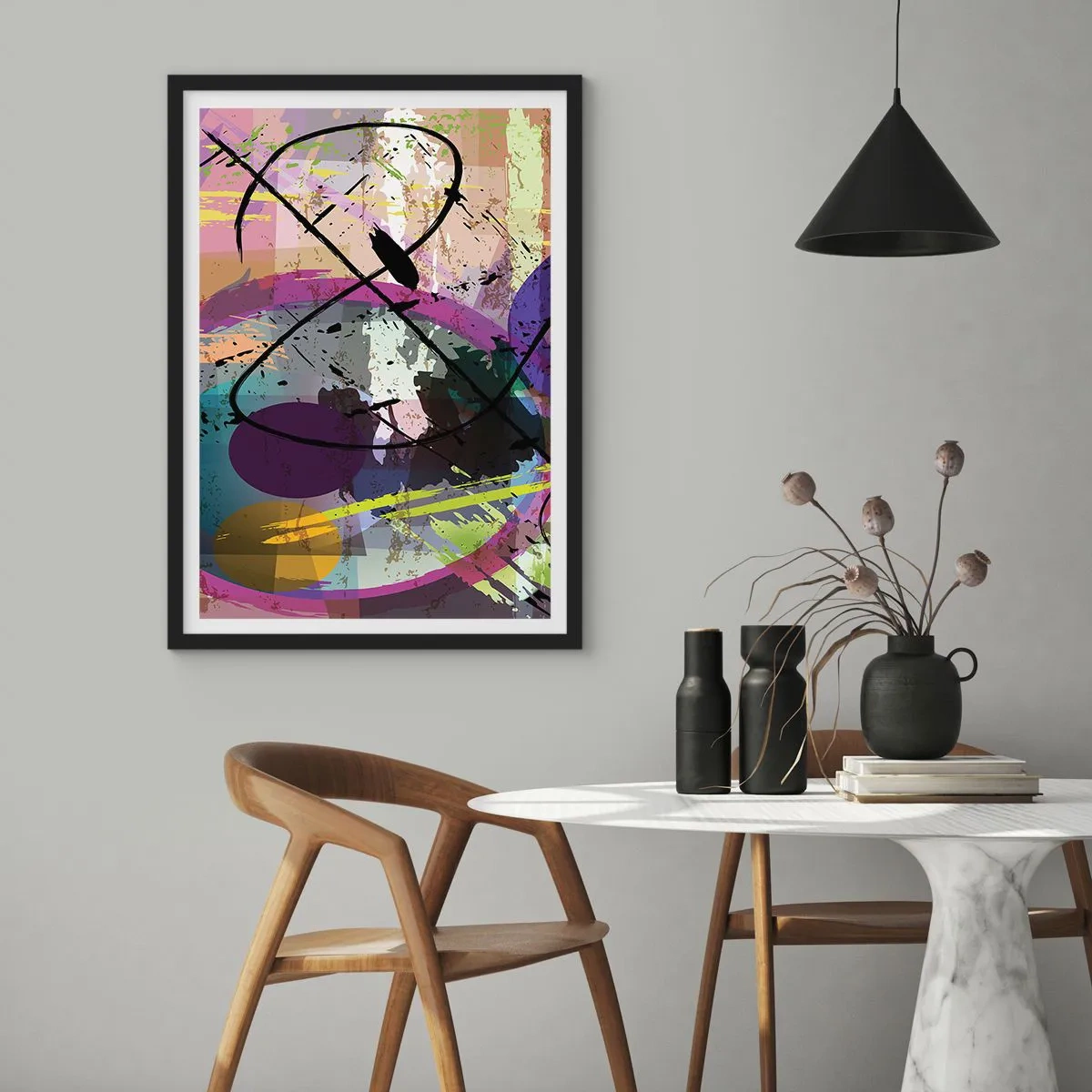 Plakat i sort ramme - Kan være lige eller rundt - 40x50 cm