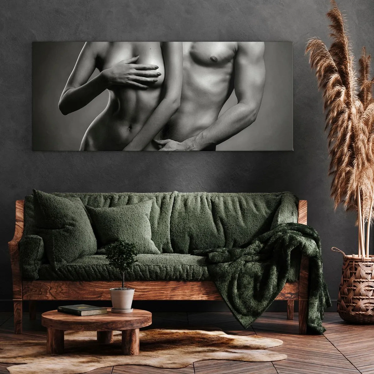 Lærredstryk - Billede på lærred - Adam og Eva - 100x40 cm