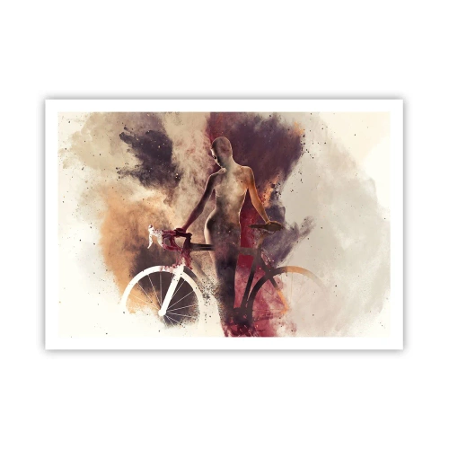 Plakat - I marmor former den cyklende sjæl - 100x70 cm