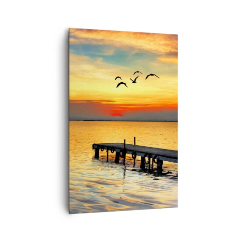 Lærredstryk - Billede på lærred - Returnering om aftenen - 80x120 cm