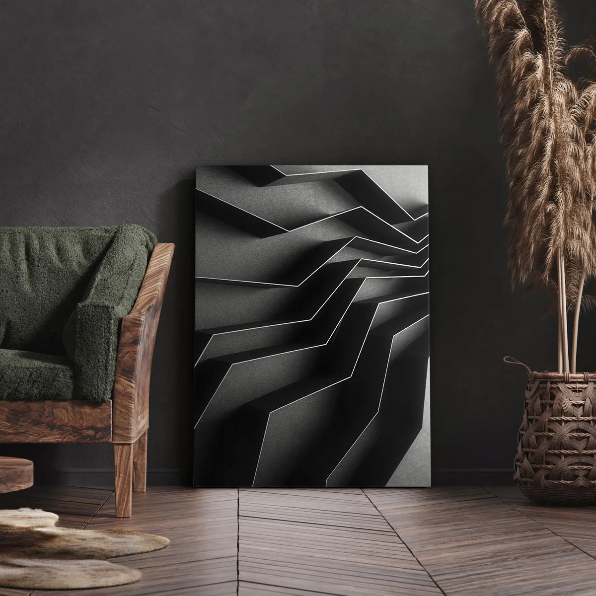 Lærredstryk - Billede på lærred - Rumlig orden - 50x70 cm