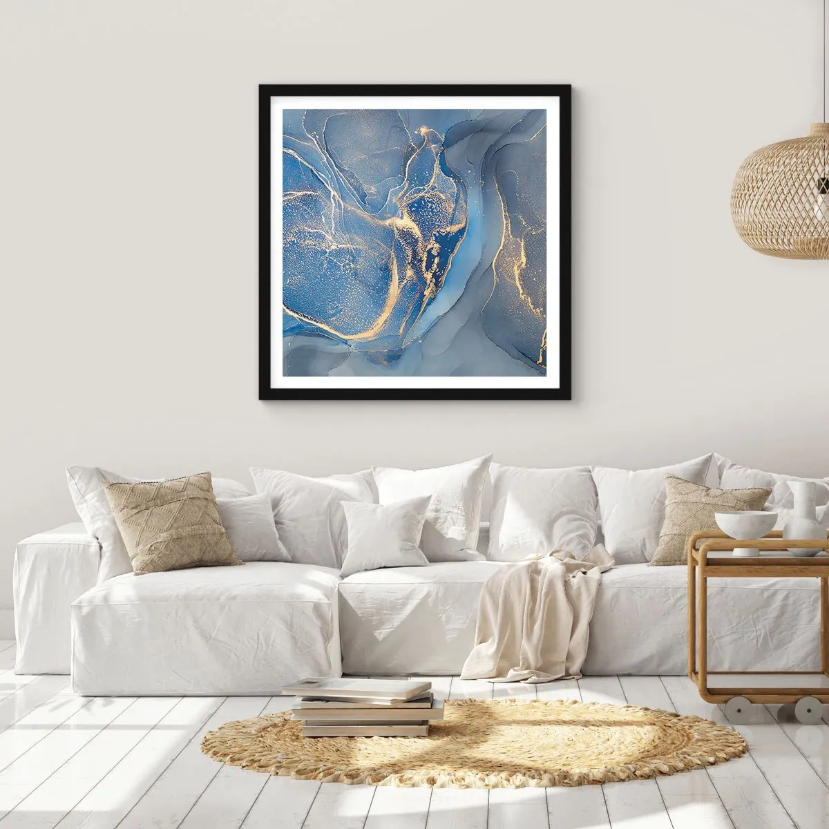 Plakat i sort ramme - Guldstøv - 50x50 cm