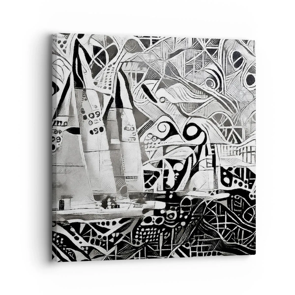 Lærredstryk - Billede på lærred - Mellem bølgerne - 30x30 cm