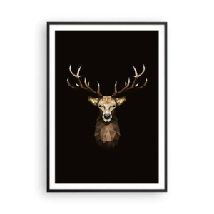 Plakat i sort ramme - Kubistisk hjort - 70x100 cm