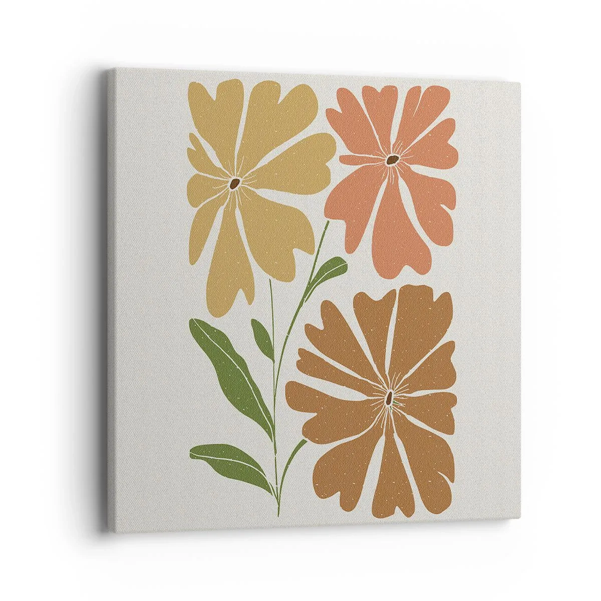 Lærredstryk - Billede på lærred - Natur og geometri - 40x40 cm