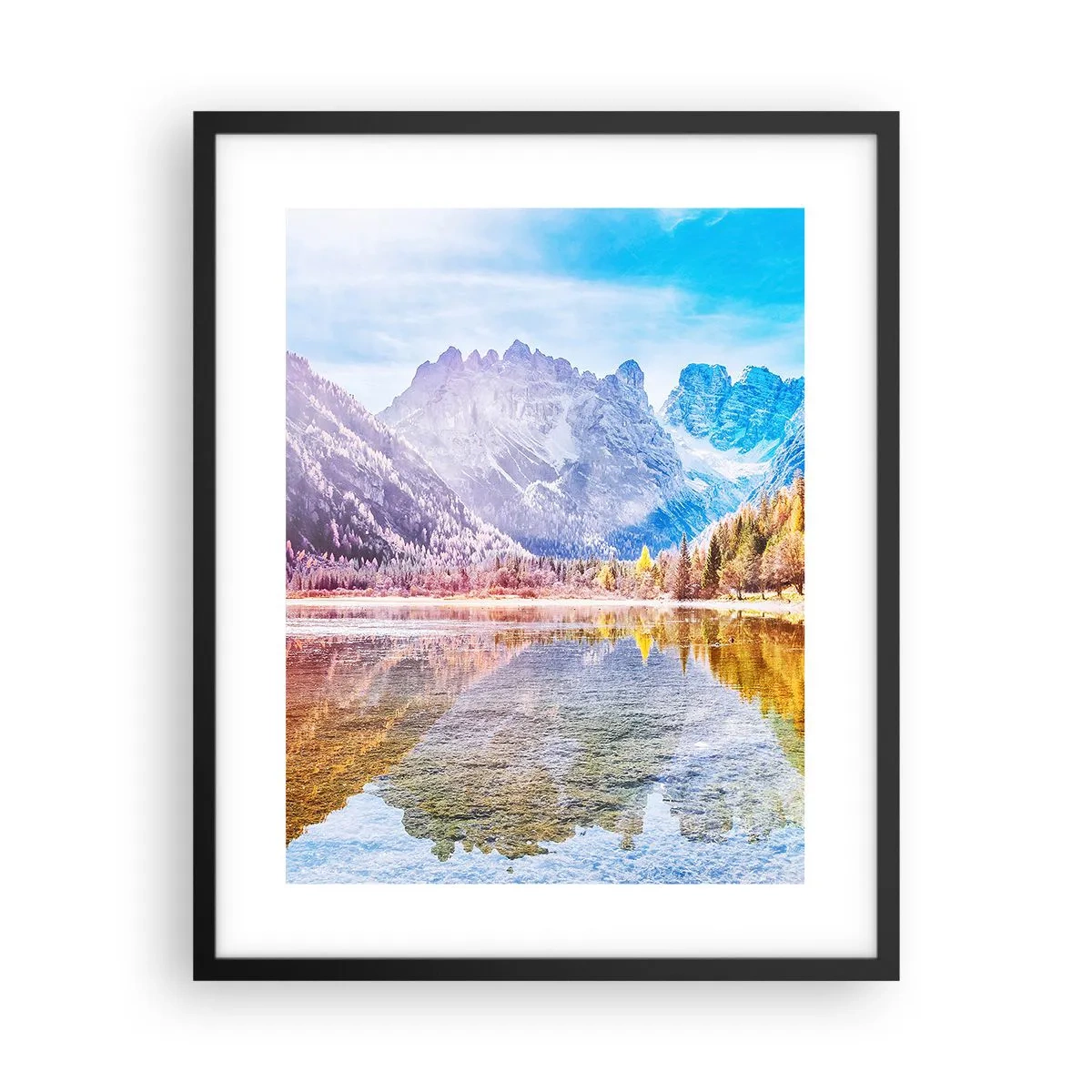 Plakat i sort ramme - Og det er allerede efterår i bjergene - 40x50 cm