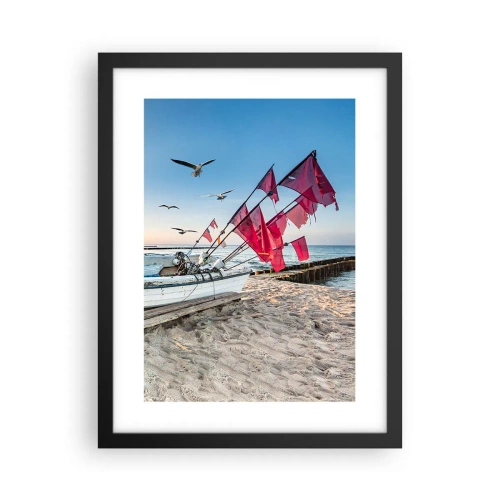 Plakat i sort ramme - Et velfortjent hvil - 30x40 cm