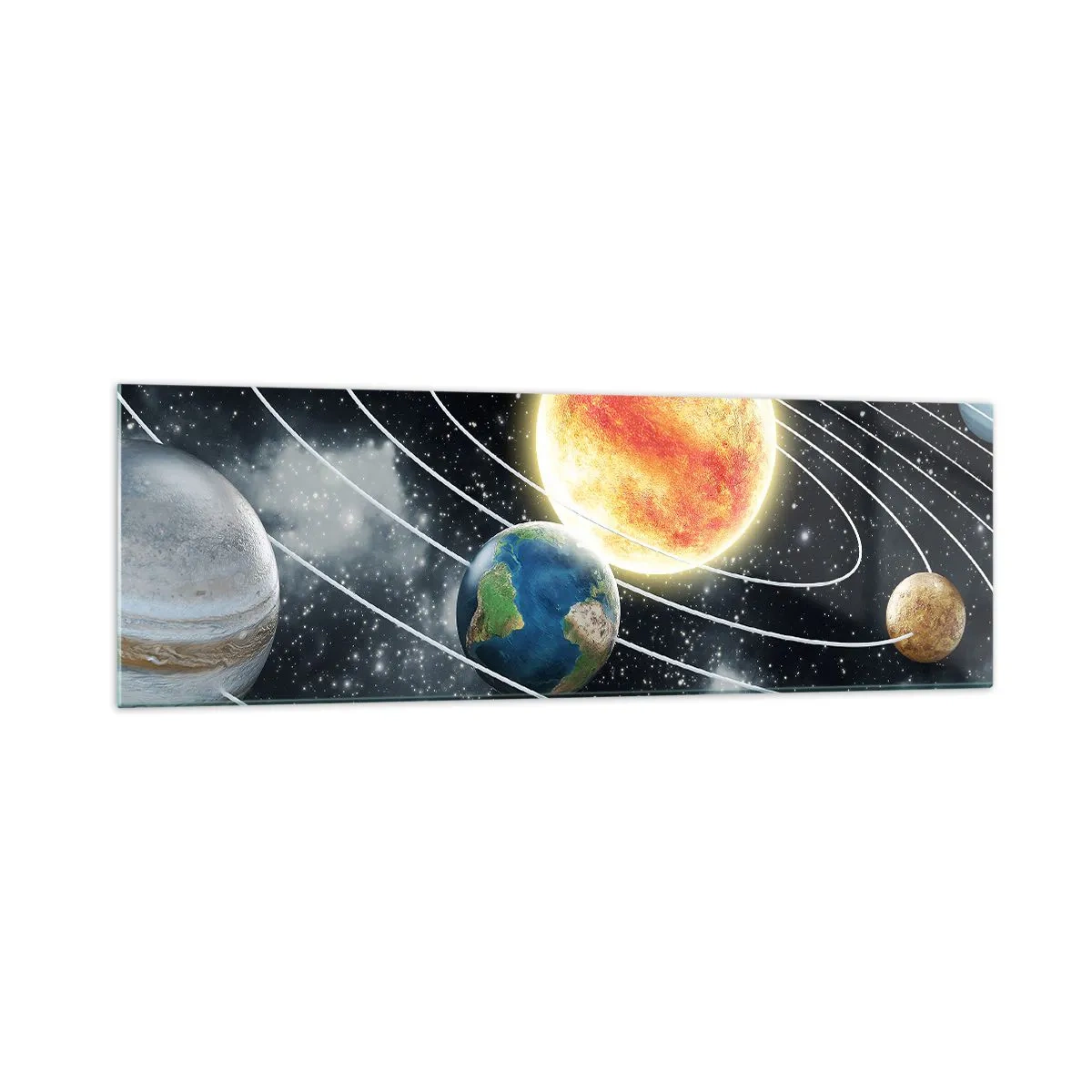 Billede på glas - Kosmisk dans - 160x50 cm
