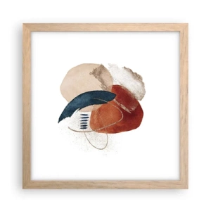 Plakat i ramme af lyst egetræ - Oval sammensætning - 30x30 cm
