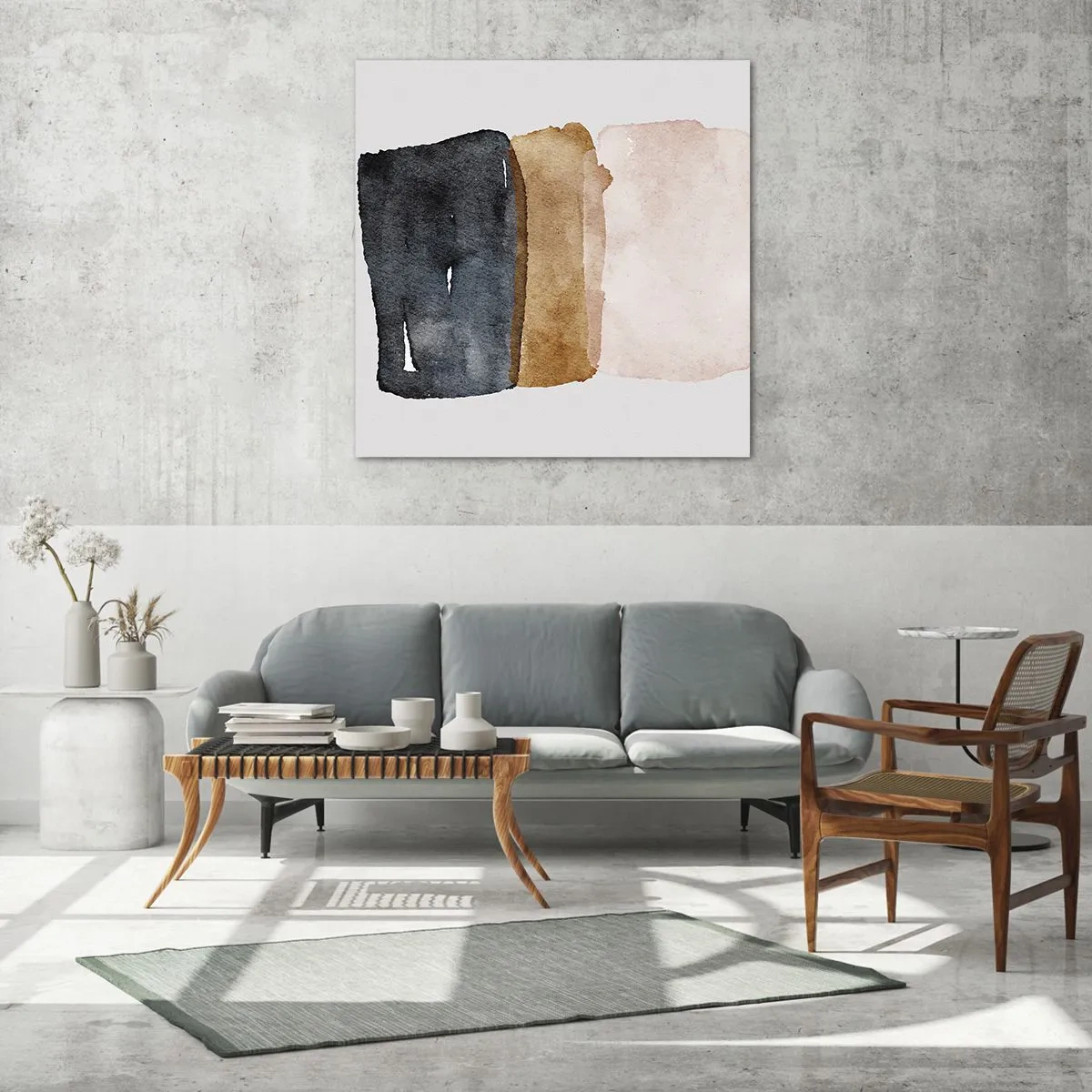 Billede på glas - Sammensætning af jordfarver - 70x70 cm