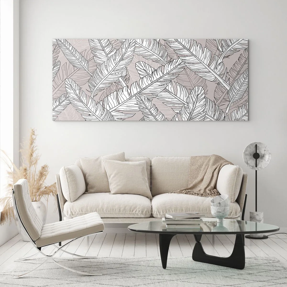Billede på glas - Fjerlig uro - 160x50 cm