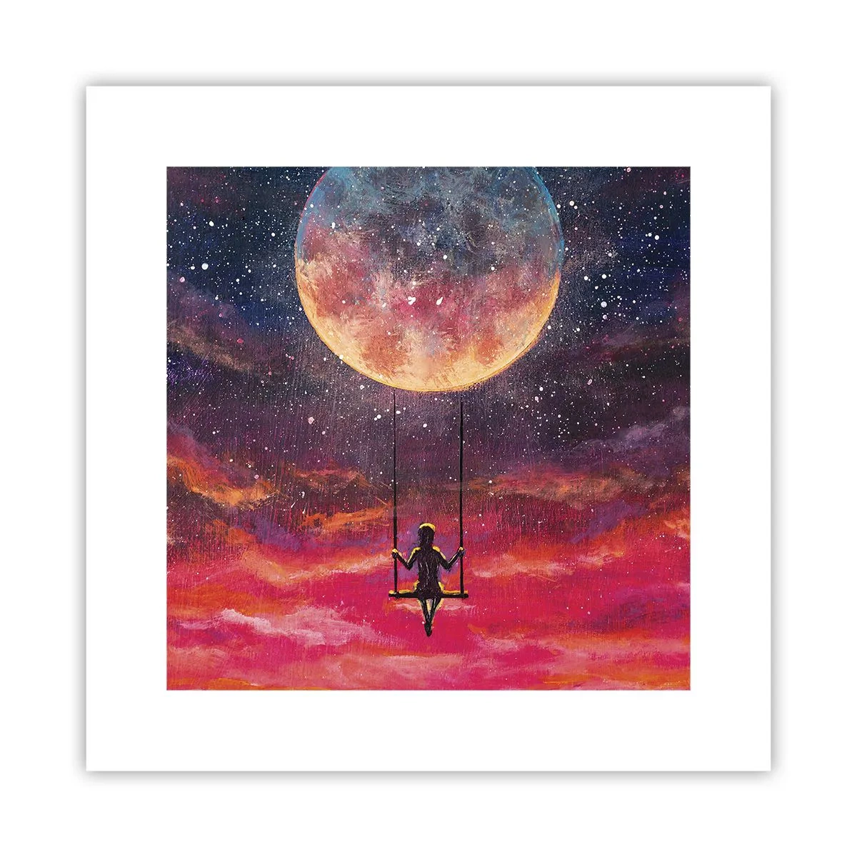Plakat - Glæd dig i skyerne - 30x30 cm