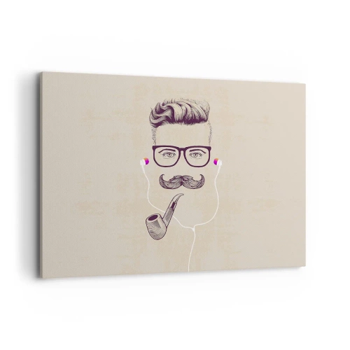 Lærredstryk - Billede på lærred - En rigtig mand? - 120x80 cm