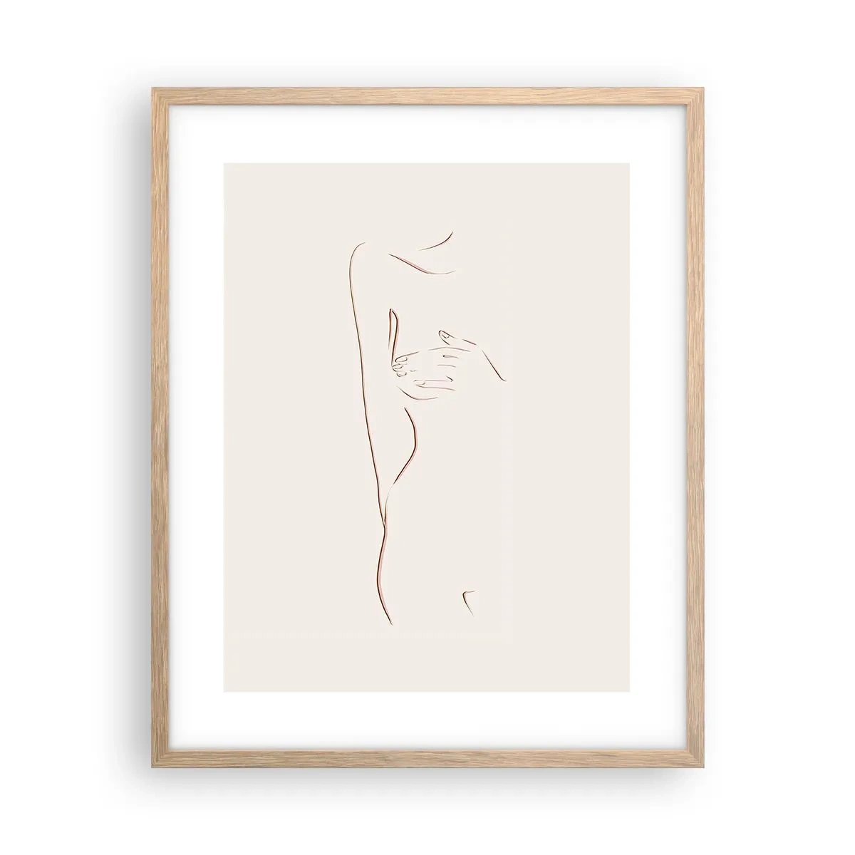 Plakat i ramme af lyst egetræ - Begærets form - 40x50 cm