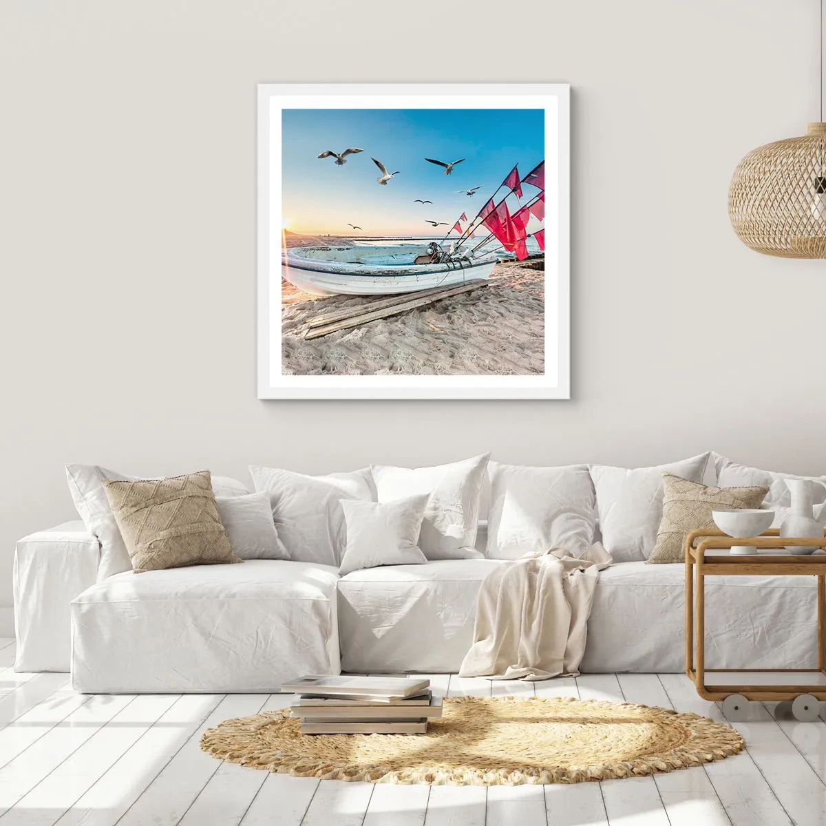 Plakat i hvid ramme - Et velfortjent hvil - 60x60 cm