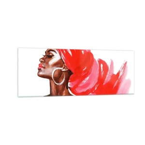 Billede på glas - "Der er en vind, der blæser en mands næsebor op". - 140x50 cm