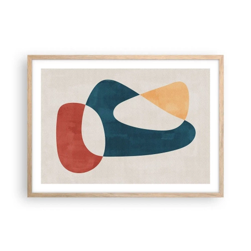 Plakat i ramme af lyst egetræ - Påvirkninger og metamorfoser - 70x50 cm