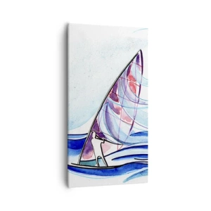 Lærredstryk - Billede på lærred - Med vinden i bølgernes rytme - 55x100 cm