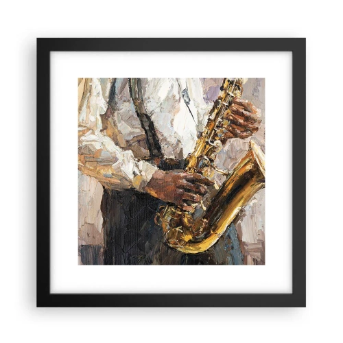 Plakat i sort ramme - Tid til at gå solo - 30x30 cm