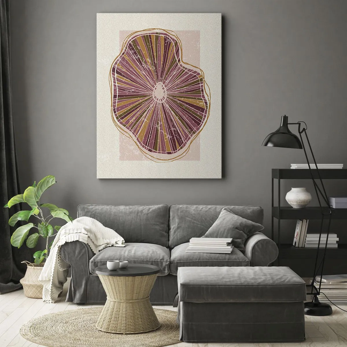 Lærredstryk - Billede på lærred - Strålende abstraktion - 50x70 cm
